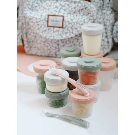 BEABA Pack 1  pasto Eucalipto (2x90ml + 4x150ml + 6x250ml + 2 misurini 1a età)