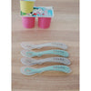 Set 4 cucchiai in silicone per la seconda età, grigio velluto/verde salvia