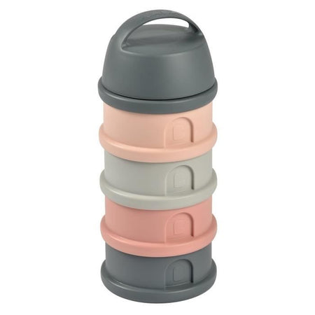 Beaba, scatola di dosser, 4 compartimenti, grigio minerale / rosa