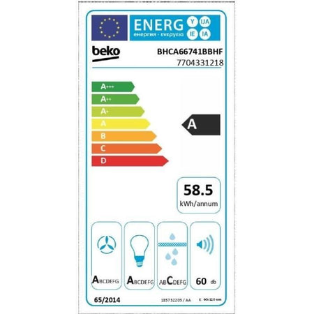 BEKO BHCA66741BBHF cappa a parete - 60 cm