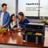 Friggitrice ad aria calda multifunzione - BEKO - FRL5388B - 2400 W - 8,5 L per 2 kg di patatine - 2 vasche (2x 4,5 L) - Nero