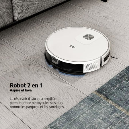 BEKO VRR60314VW - Robot Aspirapolvere Connesso 2 in 1 - Autonomia 150 minuti - 2000 pa - Bianco