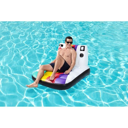 Materasso gonfiabile per piscina - BESTWAY - Polaroid - 1 adulto, 90 kg - Bianco e multicolore