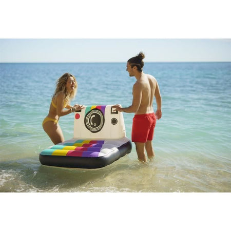 Materasso gonfiabile per piscina - BESTWAY - Polaroid - 1 adulto, 90 kg - Bianco e multicolore