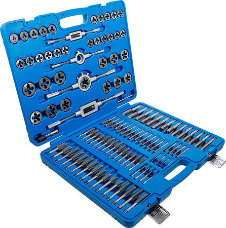 Kit filiere maschi e femmina cassetta 110 pezzi bgs M2-M18 acciaio al tungsteno