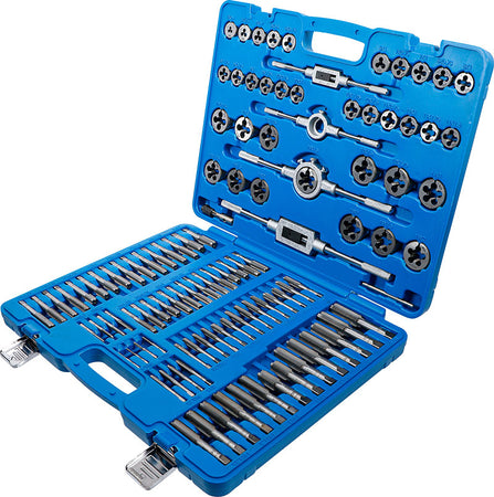 Kit filiere maschi e femmina cassetta 110 pezzi bgs M2-M18 acciaio al tungsteno