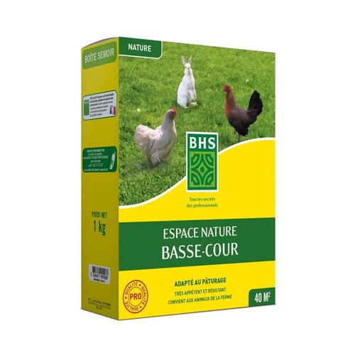 Prato - BHS - Espace Nature 1kg  40m  Ricco di proteine, veloce, omogeneo  Benessere degli animali all'aperto.