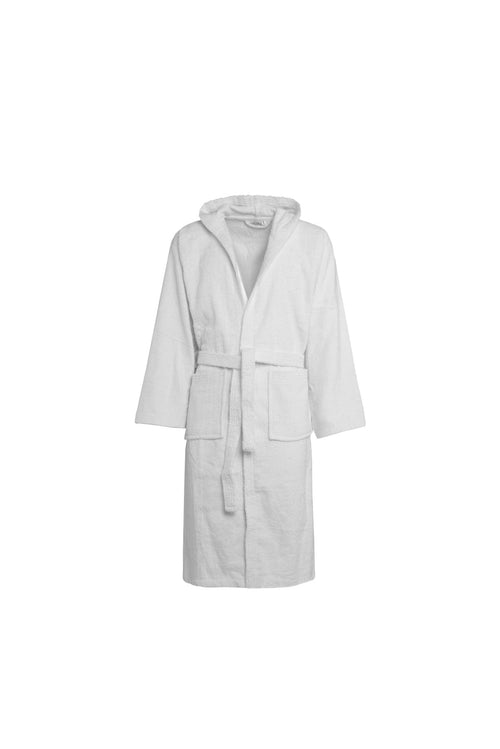 Accappatoio Sciallato Doccia Bagno soffice morbido assorbente resistente 100% cotone BIANCO