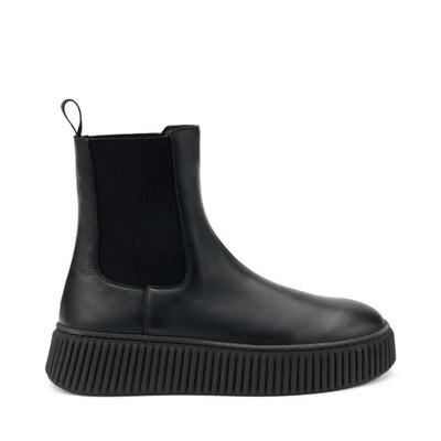 Frau Donna Beatles in pelle con suola scanalata