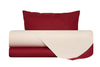 Completo letto lenzuola bicolor in 100% cotone made in Italy NATURALE/BORDEAUX