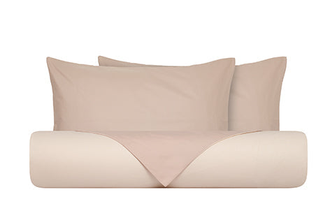 Set copripiumino federe letto bicolor double face parure copripiumino in cotone made in Italy NATURALE/SABBIA