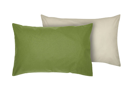 Completo letto lenzuola bicolor in 100% cotone made in Italy NATURALE/SALVIA