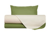 Completo letto lenzuola bicolor in 100% cotone made in Italy NATURALE/SALVIA