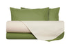 Completo letto lenzuola bicolor in 100% cotone made in Italy NATURALE/SALVIA