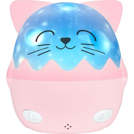 Luce notturna musicale senza fili - BIGBEN - Gatto - Proiezione a 360, 13 film, 8 melodie, Telecomando, Batteria USB-C