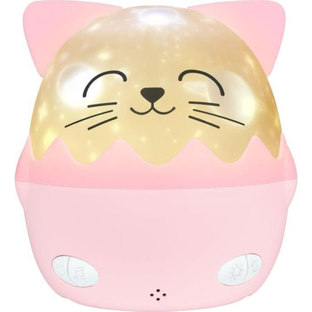 Luce notturna musicale senza fili - BIGBEN - Gatto - Proiezione a 360, 13 film, 8 melodie, Telecomando, Batteria USB-C