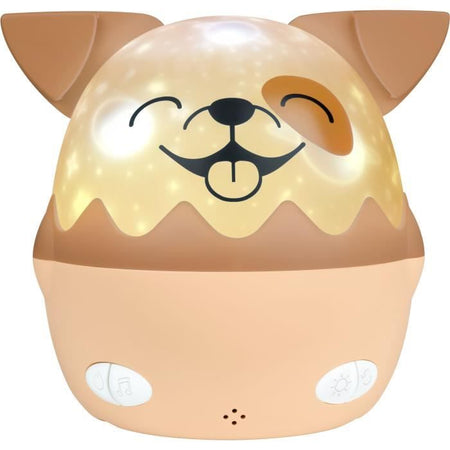 Luce notturna musicale senza fili - BIGBEN - Cane - Proiezione a 360, 13 film, 8 melodie, Telecomando, Batteria USB-C