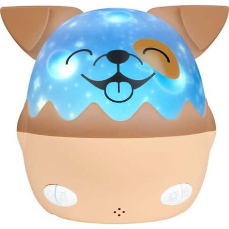 Luce notturna musicale senza fili - BIGBEN - Cane - Proiezione a 360, 13 film, 8 melodie, Telecomando, Batteria USB-C