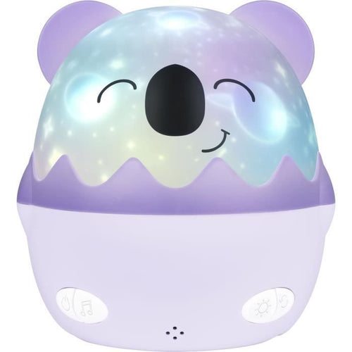 Luce notturna musicale senza fili - BIGBEN - Koala - Proiezione a 360, 13 film, 8 melodie, Telecomando, Batteria USB-C