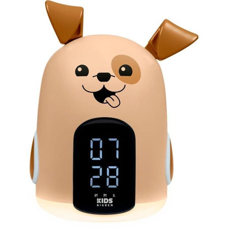 Sveglia luminosa notturna - BIGBEN - Forma di cane - Display LED, 3 melodie, Intensità regolabile, Alimentazione. 230 V