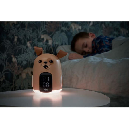 Sveglia luminosa notturna - BIGBEN - Forma di cane - Display LED, 3 melodie, Intensità regolabile, Alimentazione. 230 V