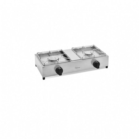 CFParker Cucina Fornello professionale 2 fuochi acciaio inox 18/10 gas valvola sicurezza Made in Italy BIG7502L4 kW 6 + kW 6