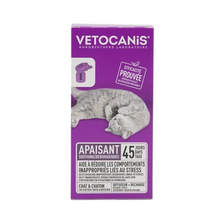 VETOCANIS Diffusore + Ricarica antistress per gatti - Efficace per 45 giorni