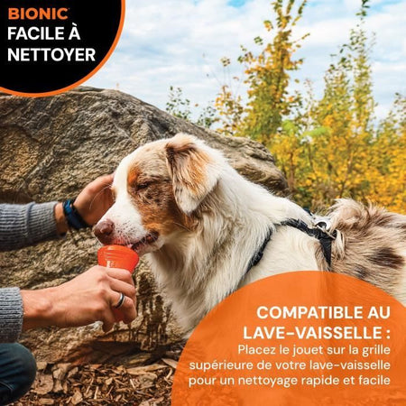 Giocattolo per cani - BIONIC - Osso - Taglia Media 12 cm - Gomma ultraresistente - senza piombo, BPA e ftalati