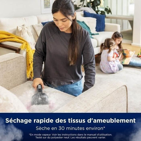 NUOVO BISSELL SpotClean HydroSteam Select - Pulitore a vapore - Tappeti, auto, piastrelle - 1000 W - 4,5 m - 3 modalità di pulizia