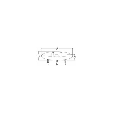 Bitta Inox Abbatt.Mm.114 C/Fori A 120 Mm B 41 Mm C 10 Mm D 65 Mm Foro 7 Mm