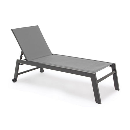 Lettino prendisole in alluminio "Sun" con ruote per piscina e giardino