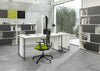 Scrivania con gambe metallo sezione quadrata mm. 20x20 con montante in melaminico cm. 140/160/180x80x74,4h