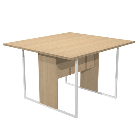 Tavolo riunioni con gambe in metallo a sezione quadrata, top e montante in melaminico cm. 120/180x110x74,4h