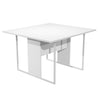 Tavolo riunioni con gambe in metallo a sezione quadrata, top e montante in melaminico cm. 120/180x110x74,4h
