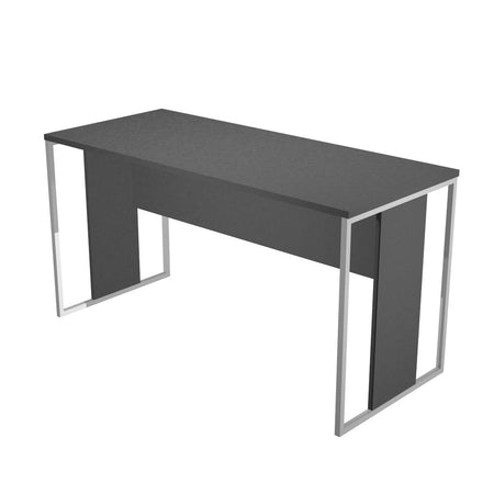 Scrivania con piano e montante in melaminico e con gambe in metallo cm. 120/140x60x74,4h