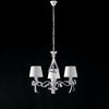 Lampadario Shabby Chic Lucy Bianco 3 Luci Paralume Bianco