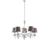 Lampadario Shabby Chic Lucy Bianco 5 Luci Paralume Bianco