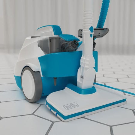 Pulitore a vapore multifunzione - BLACK & DECKER BHSMP2008-QS - 2000 W - 8 accessori - 4 barre - Bianco / grigio / blu