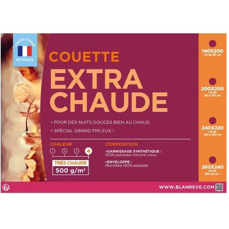 Piumino in microfibra extra caldo BLANREVE - 200 x 200 cm - Bianco