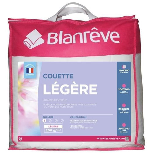 Piumino in microfibra leggero BLANREVE - 140 x 200 cm - Bianco