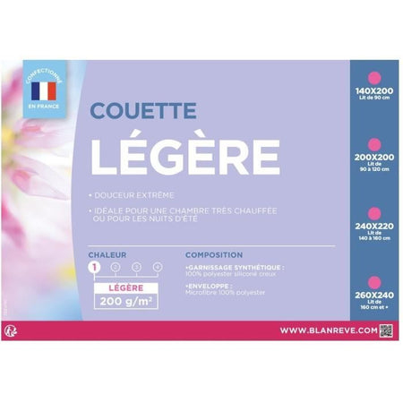 BLANREVE Piumino in microfibra leggero - 200 x 200 cm - Bianco