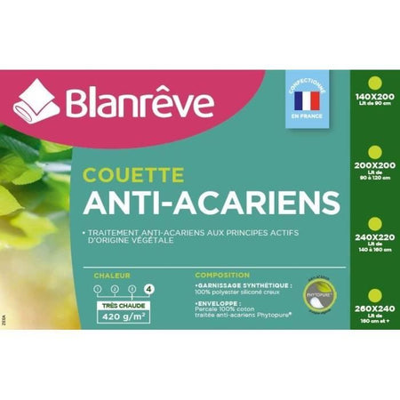 BLANREVE Piumino molto caldo in percalle - Anti-acari - 420g / m - 200x200cm