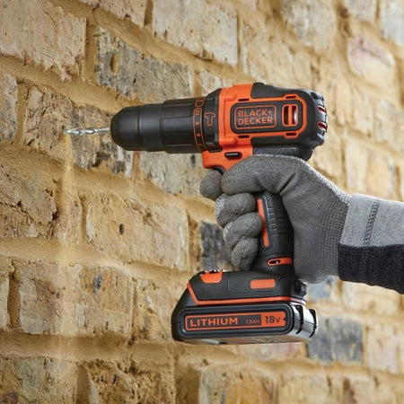 Trapano a percussione a batteria - BLACK & DECKER - BDCHD18S32-QW - 18 V - 1 batteria da 1,5 Ah