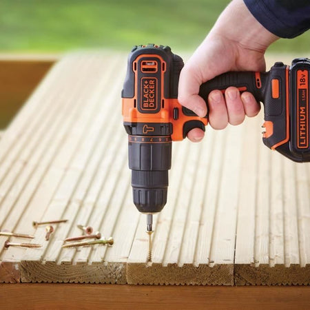 Trapano a percussione a batteria - BLACK & DECKER - BDCHD18S32-QW - 18 V - 1 batteria da 1,5 Ah