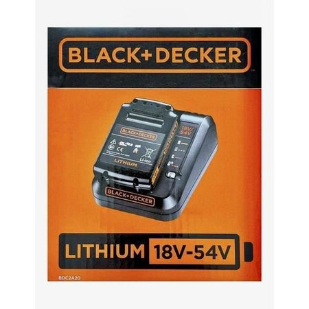 Black + Decker BADC2A20 -QW Batteria e set di caricabatterie - Pacchetto di diapositiva Litio 18V 2 AH + Caricatore 2 AH Batteria