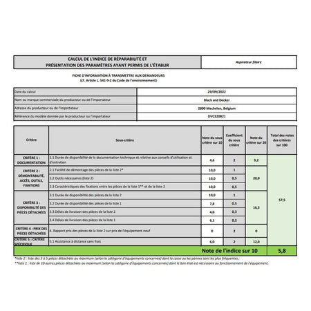 Aspirapolvere portatile senza fili - BLACK & DECKER DVC320B21-QW - 35 AW - 12 V - 2 velocità - Oro rosa