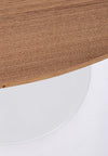 Tavolo Bloom rotondo con struttura in acciaio verniciato, piano in legno