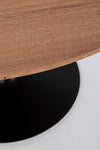 Tavolo Bloom rotondo con struttura in acciaio verniciato, piano in legno