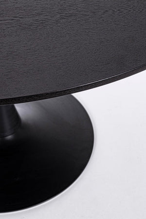 Tavolo Bloom rotondo con struttura in acciaio verniciato, piano in legno