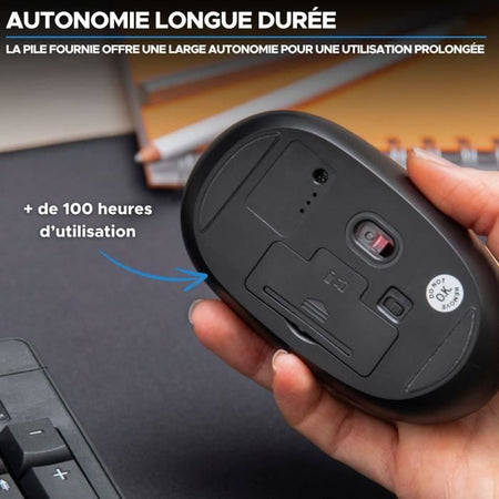 Mouse Wireless - BLUESTORK - Office 25 - PC/MAC - Nero - Connessione 2,4 GHz - Batteria a Lunga Durata